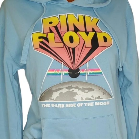 Pink Floyd Under The Dark of the Moon Blue Graphic Fleece Hoodie Sweatshirt XS - Picture 5 of 5